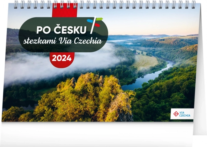 Stolný kalendár Po Česku cestami Via Czechia 2024