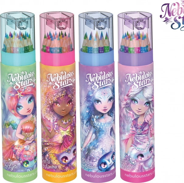 Pastelky NEBULOUS STARS v tubuse so strúhadlom (18 farieb)