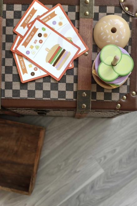 Woopie drevená burger reštaurácia skladačka pre deti