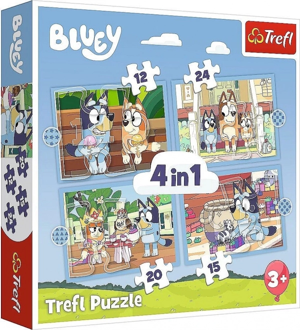 Puzzle Bluey a jej svet 4v1