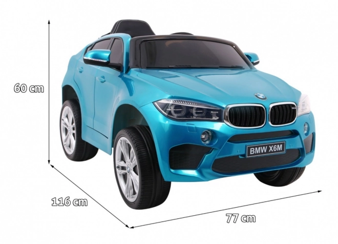 BMW X6M Elektrické autíčko pre deti červené s lakom a diaľkovým ovládačom – Modré
