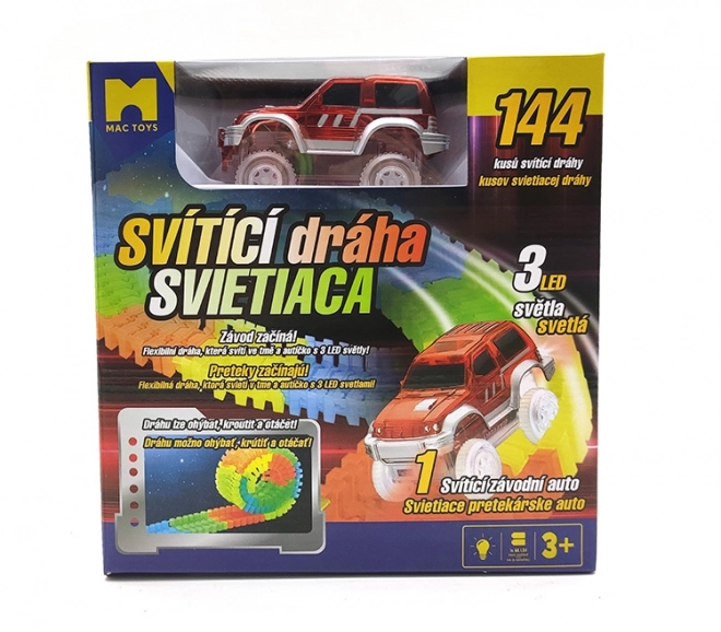 Svietiaca dráha 144 dielov s autíčkom s LED svetlami