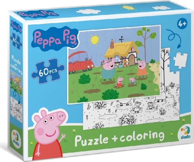 Obojstranné puzzle Prasiatko Peppa na chalupě 60 dielikov