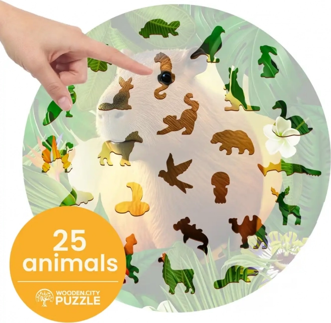 Drevené puzzle kapybara 250 dielikov
