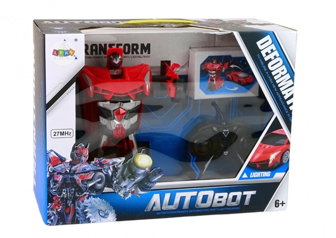 Auto robot transformátor s diaľkovým ovládaním červený