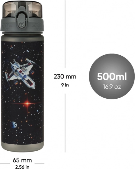 Tritánová fľaša na pitie BAAGL Pixel Space 500 ml