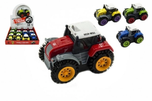 Traktor prevracací plast 10cm mix farieb na batérie
