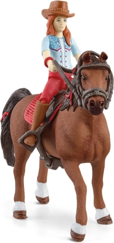 schleich horse club jazdecká sada hannah a cayenne s pohyblivou figúrkou