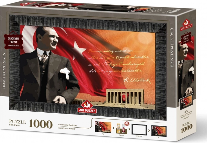 Puzzle s rámom a lepidlom 3v1 Atatürk a Anitkabir 1000 dielikov