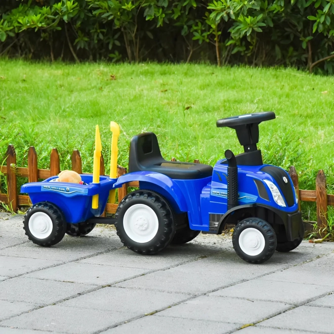 Detský traktor na vozenie s prívesom, interaktívnym volantom a zvukmi
