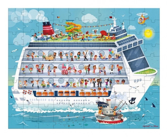 Puzzle Janod plavba po mori v kufríku