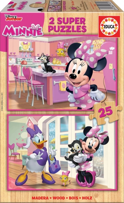 Drevené puzzle Minnie 2x25 dielikov