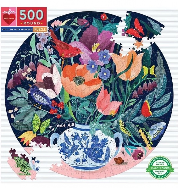 Kruhové puzzle Zátišie s kvetinami 500 dielikov