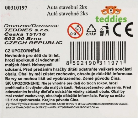 Stavebné autá 2ks plastové 18 cm
