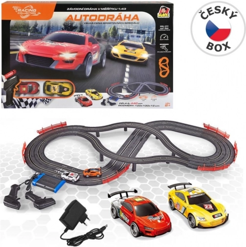 autodráha Racing Collection s 2 autami a ovládačmi, dĺžka trate 440 cm