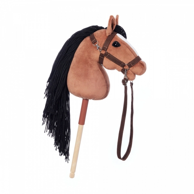 Kôň na tyči Hobby Horse HOPPIHORSE tmavohnedý