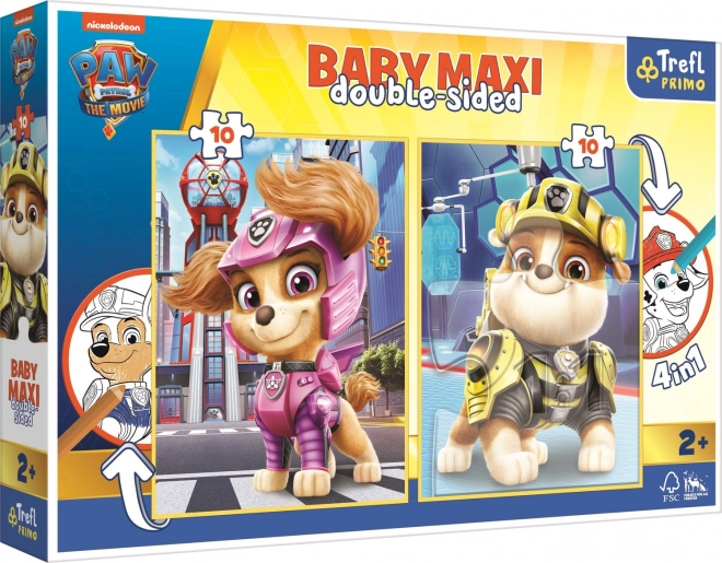 Obojstranné puzzle Tlapková Patrola: Sky a Rubble BABY MAXI