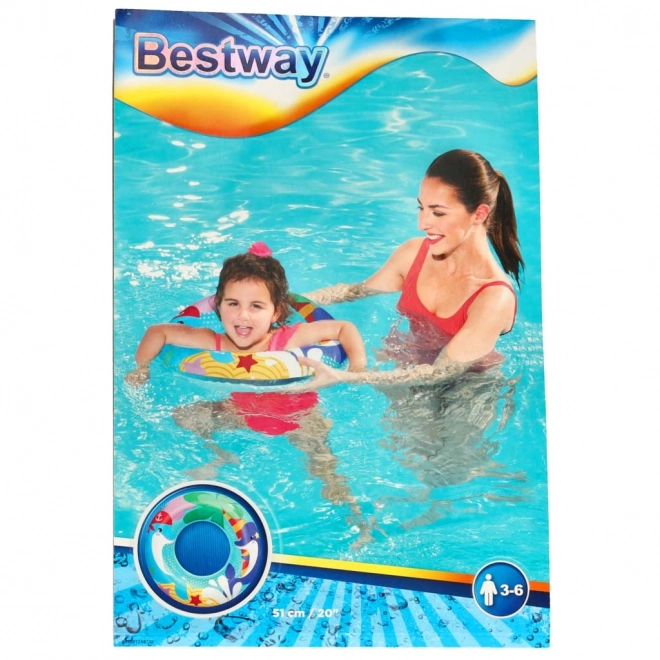 Bestway Nafukovacie koleso 51cm Syreny – delfíny