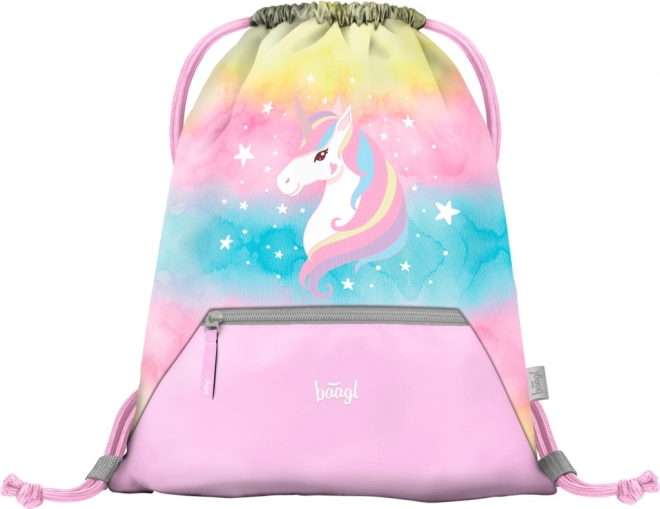 Baagl set 3 Airy Rainbow Unicorn: batoh, peračník, vrecko