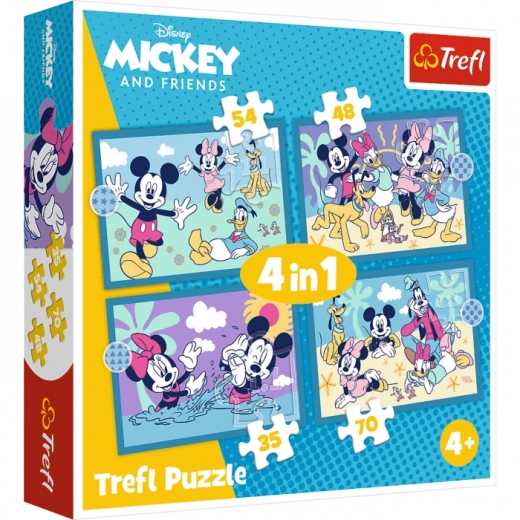 Trefl puzzle 4v1 – Veselé príbehy MICKEY MOUSE