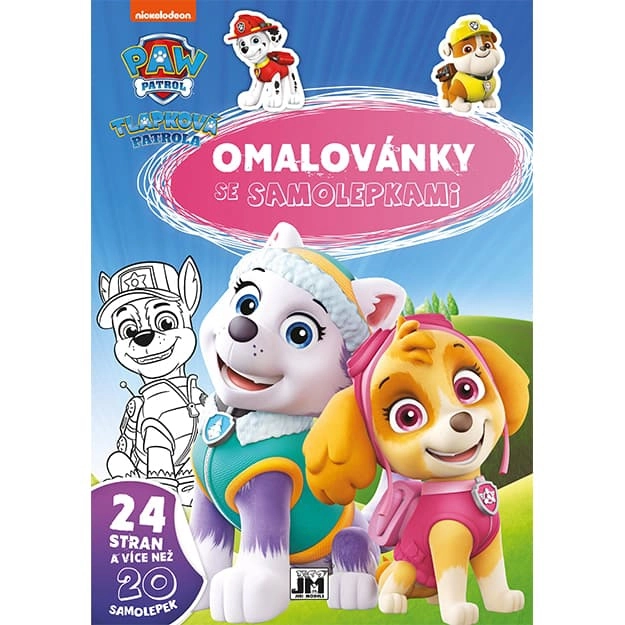 Omaľovánka A4 so samolepkami Paw Patrol