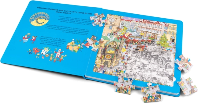Puzzle s ilustraciami Prahy