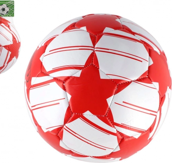 Futbalová lopta nafúknutá červenobiela 23 cm