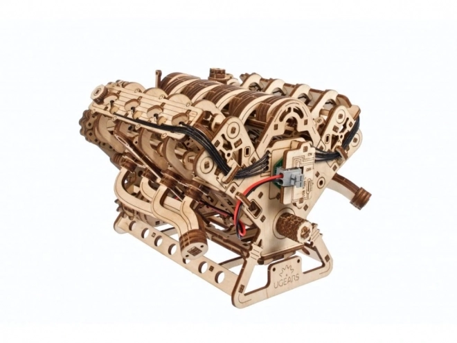 Ugears 3D drevené mechanické puzzle motor V8