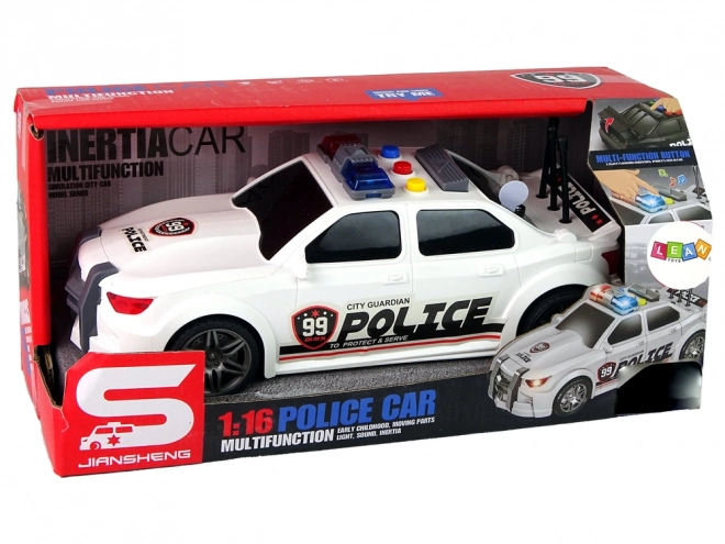 Auto športové polícia 1:16 biele