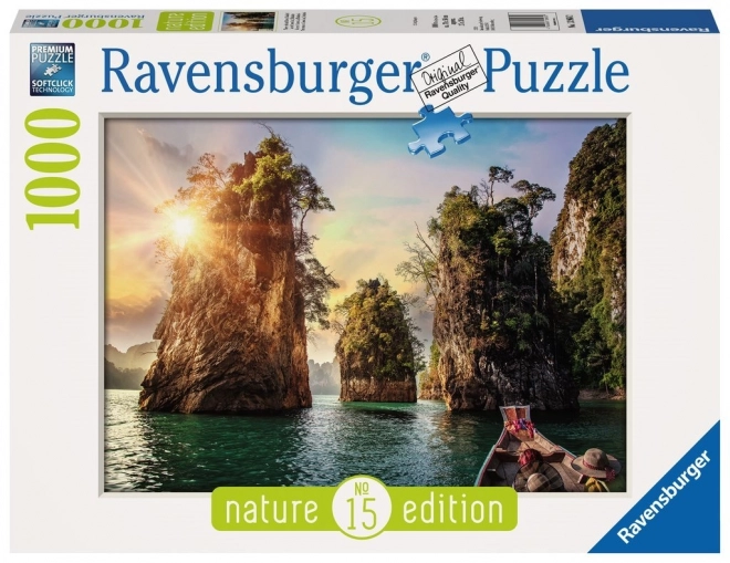 Ravensburger Puzzle Útesy v jazere Cheow Lan, Thajsko 1000 dielikov