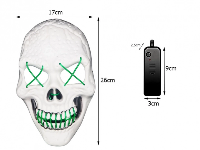 Svítící lebka maska na Halloween