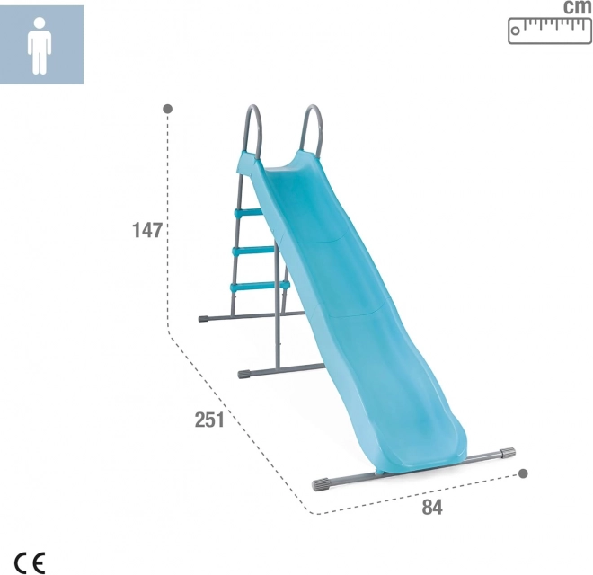 Detská záhradná šmykľavka 244 cm veľká oceľová plastová