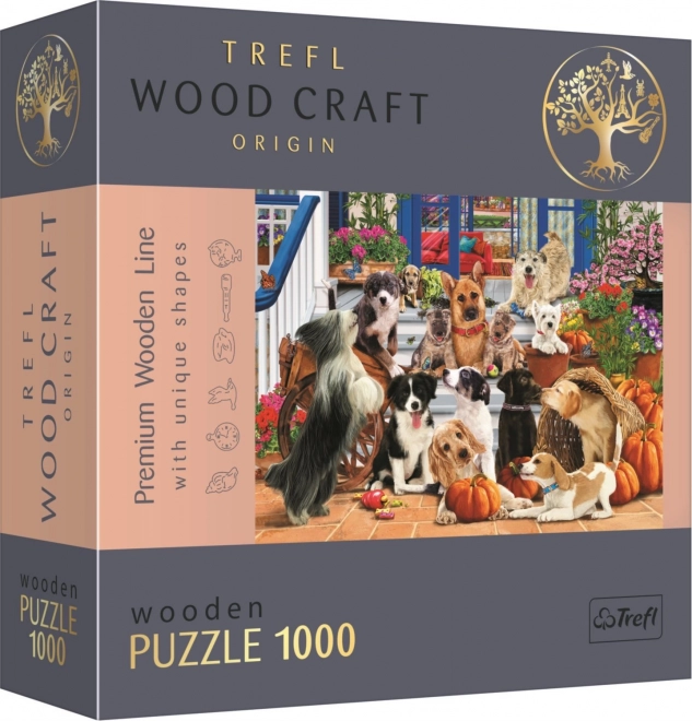 Drevené puzzle TREFL: Psie priateľstvo 1000 dielikov