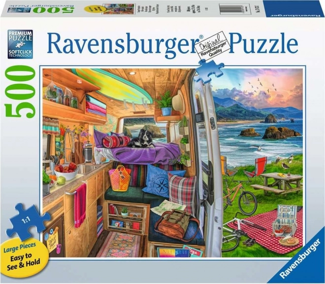 Ravensburger puzzle Pohľad z karavanu XXL 500 dielikov