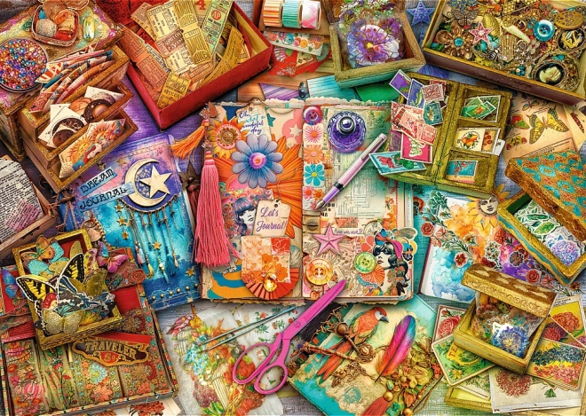 Puzzle TREFL Premium Plus Čas na čaj: scrapbooking 1000 dielikov