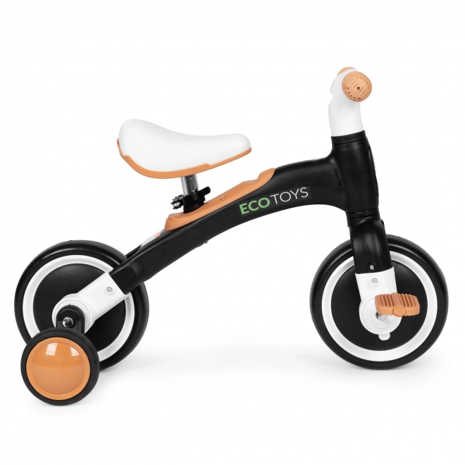 Detský odrážadlo s pedálmi 3-v-1 čierna ECOTOYS