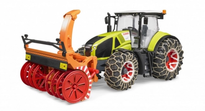 Bruder traktor Class Axion 950 so snežnou frézou