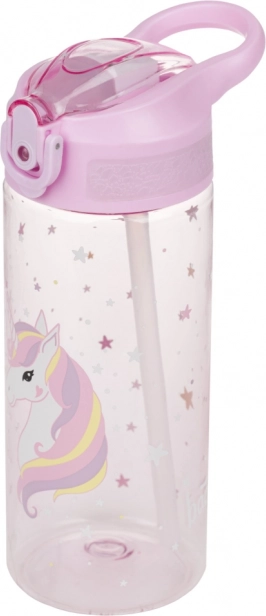 Tritanová fľaša na pitie so slamkou Rainbow Unicorn 500 ml