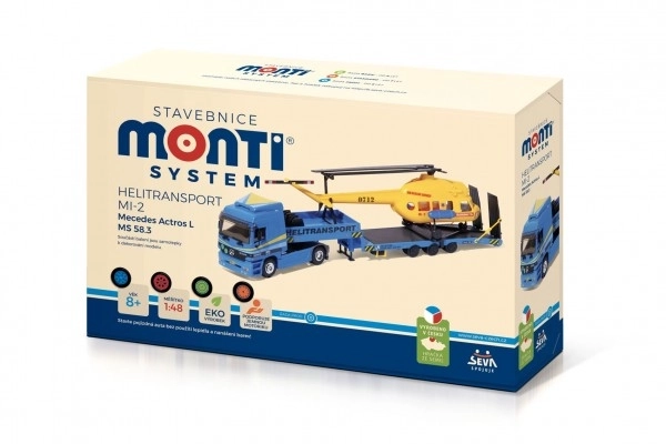 Monti System MS 58.3 Helitransport MI-2 Mercedes Actros L 1:48 v krabici 31,5x21x8cm