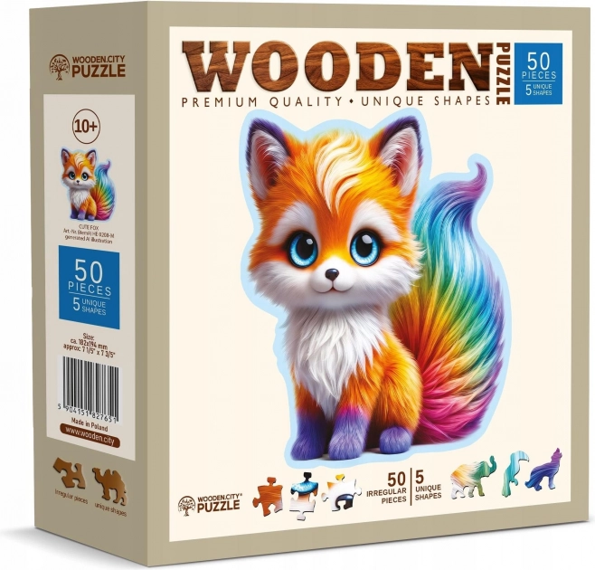 Drevené puzzle Roztomilá líška 50 dielikov od Wooden City