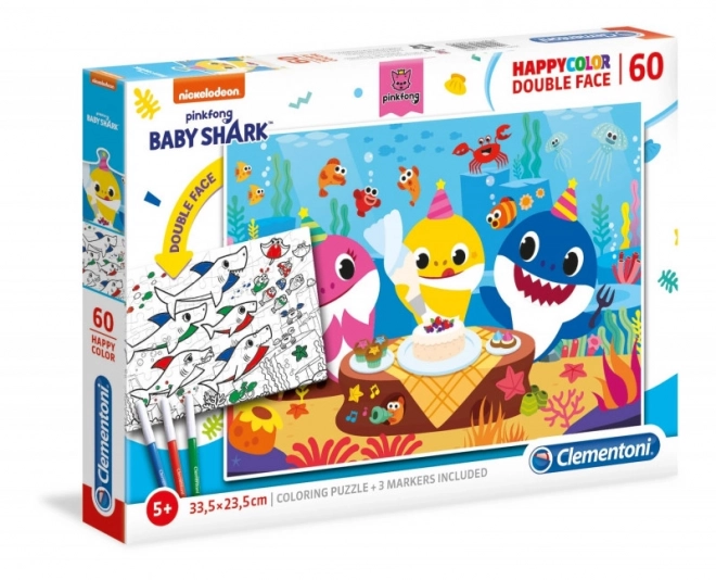 Obojstranné puzzle Baby Shark: Oslava 60 dielov