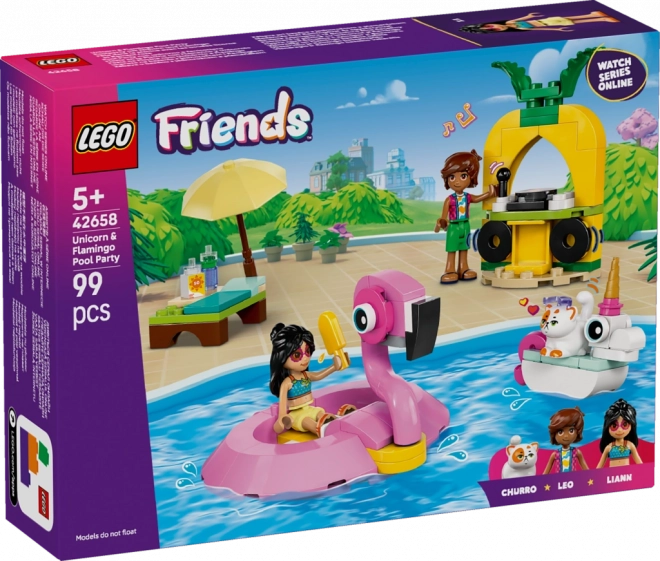 Lego Friends Zábava pri bazéne s jednorožcom a plameniakom