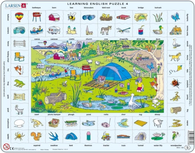 Puzzle Angličtina 4: Prázdniny na Venkově 70 Dielikov