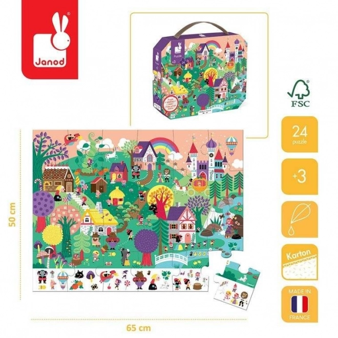 Pozorovacie puzzle v kufríku Rozprávky 24 dielikov