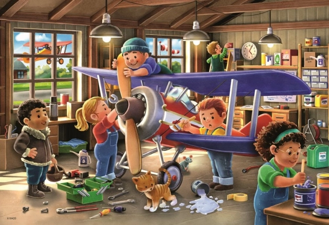 Ravensburger puzzle Staň sa opravárom lietadiel a vlakov