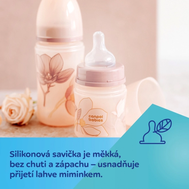 Canpol babies Antikoliková fľaša EasyStart MOUNTAINS 240 ml – Ružová