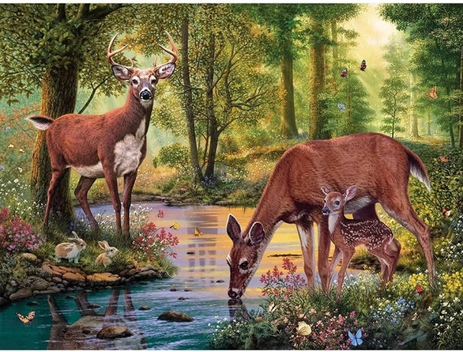 Diamantové maľovanie Jeleň pri potoku 30 × 40 cm