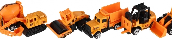 Mini stavebné autá kov/plast 7 cm voľný chod mix druhov