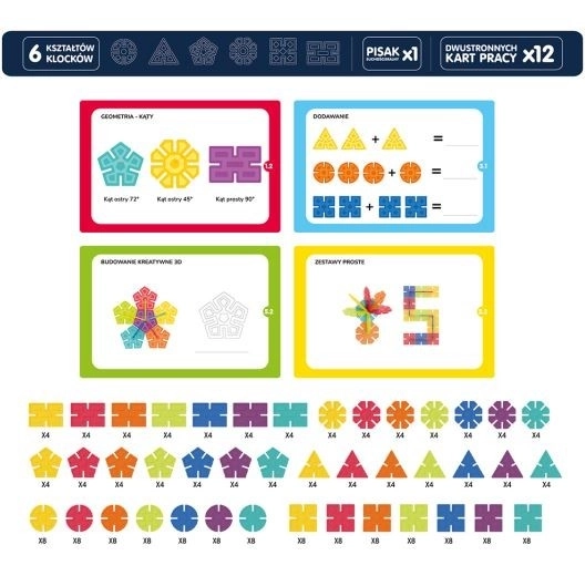 Stavebnica Geometrické Vločky - 224 dielov
