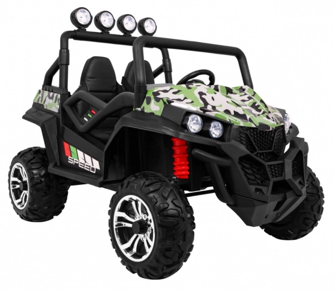 Detské terénne vozidlo Grand Buggy 4x4 s maskovaním, LED osvetlením a rádiom MP3